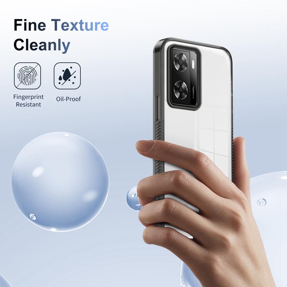 KEYSION Transparent Case for OPPO A57 4G A57S Soft TPU+PC Anti-slip HD Clear Shockproof Phone Cover for OPPO A77 A77S