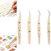 Cartoon Bear Print Lash Extension Tweezers  Hand Account Sticker Application