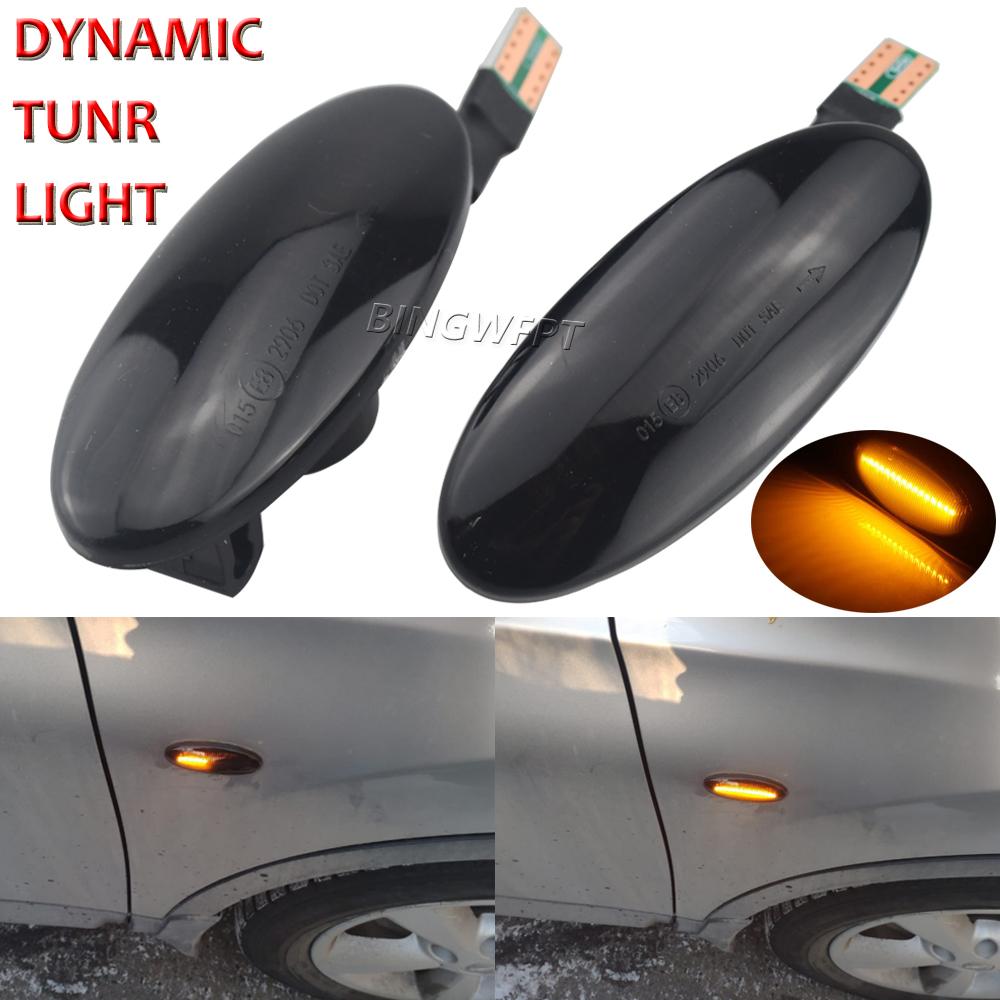 2PCS Dynamic LED Fender Side Marker Turn Signal Lights Amber For Nissan Qashqai Dualis Juke Micra March Micra Note X-Trail