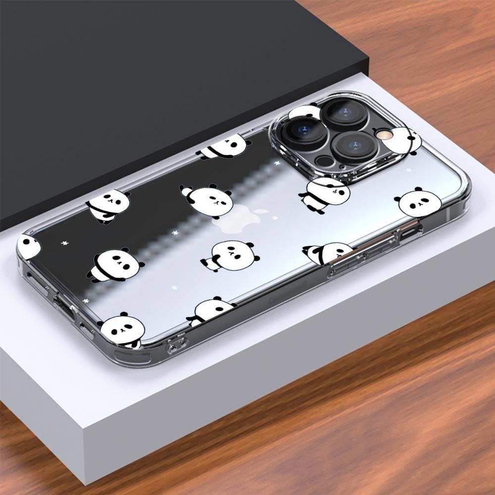 Phone Case For iPhone 15 16 14 13 11 12 Pro Max X XR XS 7 8 Plus SE Transparent Soft Cover Fundas Cartoon Cute Pig Panda Avocado
