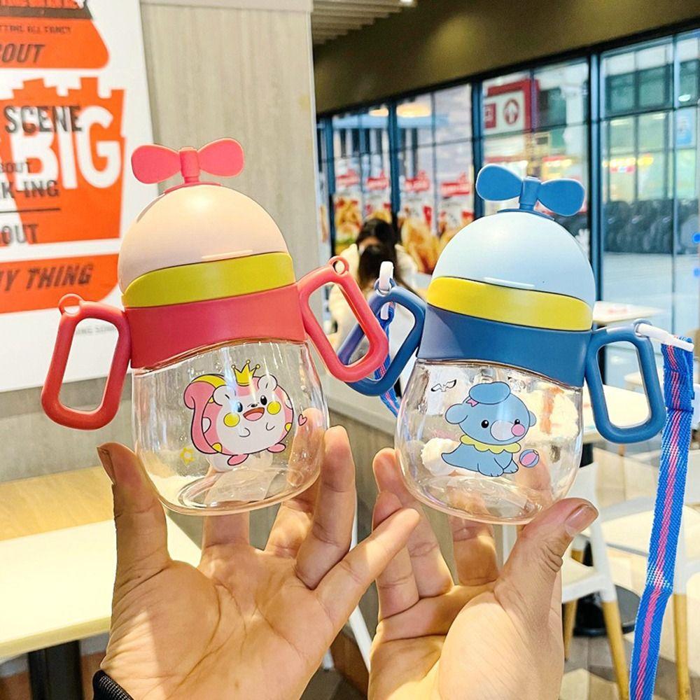 

With Straw With Shoulder Strap Drinking Pipette Bottle Children Water Bottle Water Cup Kids Cup