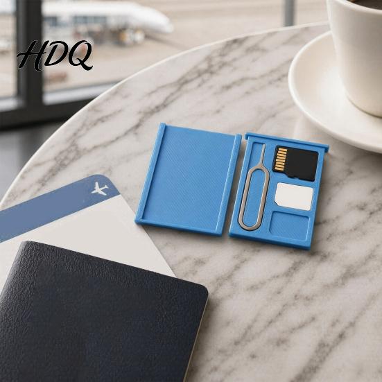Portable SIM Card Box 2Pcs 3D Printed One-Piece Storage Box Multi-slot Case