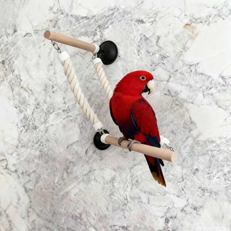 Climbing Parrot Perch Set For Birds Suction Cup Swing Toy Non-Slip And Bite Resistant