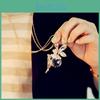 Timeless Fashion Women Crystal Fairy Angel Wing Pendant Long Chain Necklace Gift