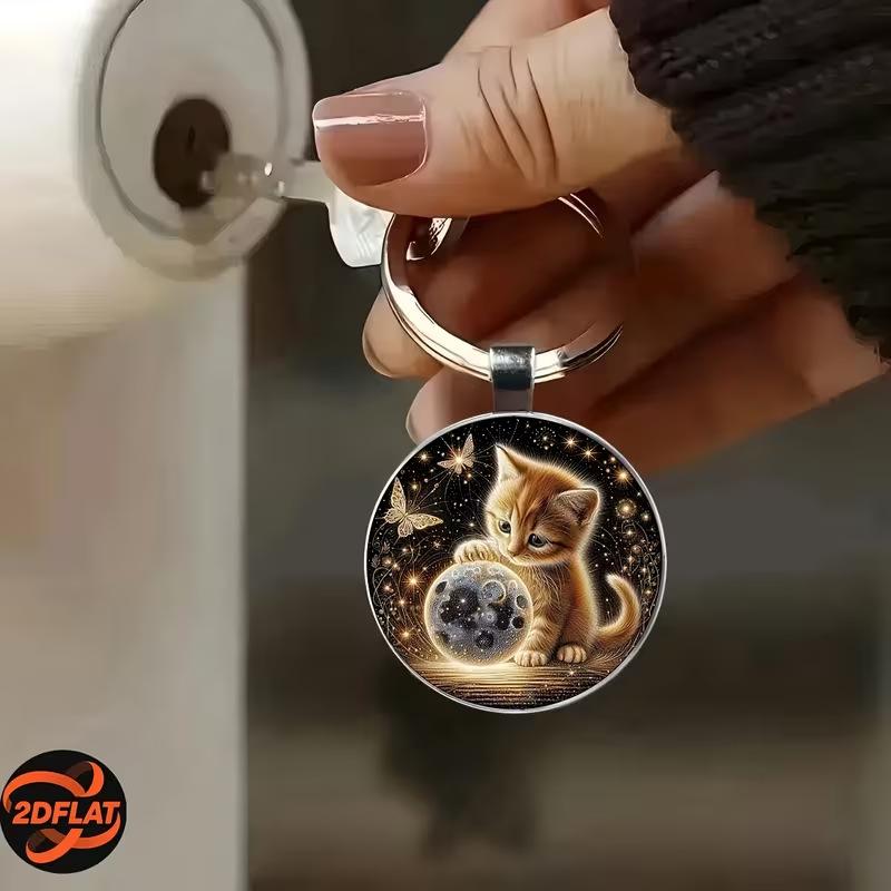 Cute Orange Kitten Keychain Fashion Creative Pendant Accessories