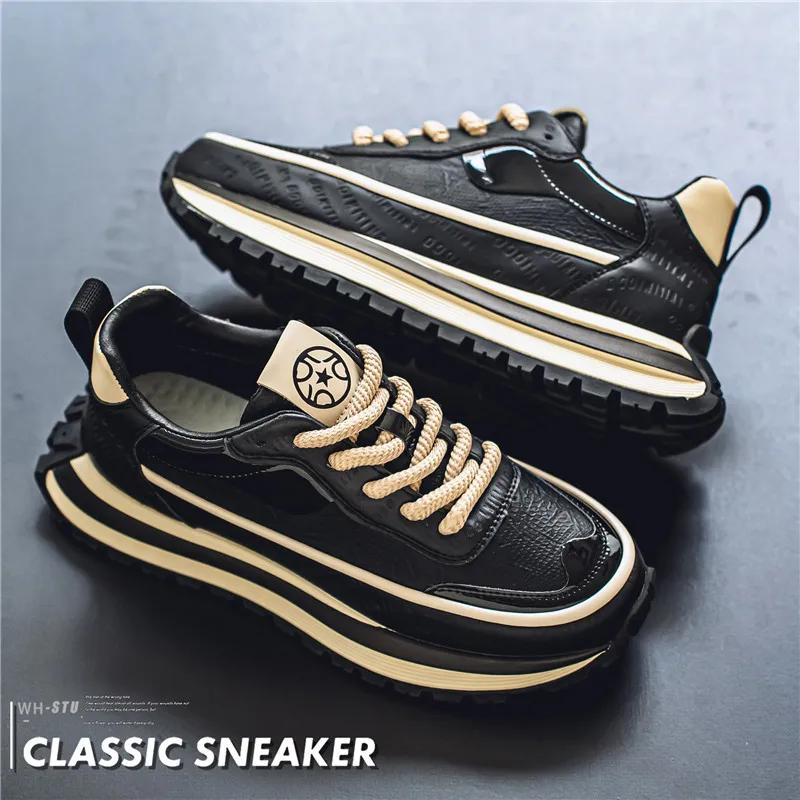 

Повседневные кроссовки лоферы мужские кроссовки мужские кроссовки обувь на толстой подошве для мужчин спорт и отдых мягкие и удобные нескользящие 43 чёрный