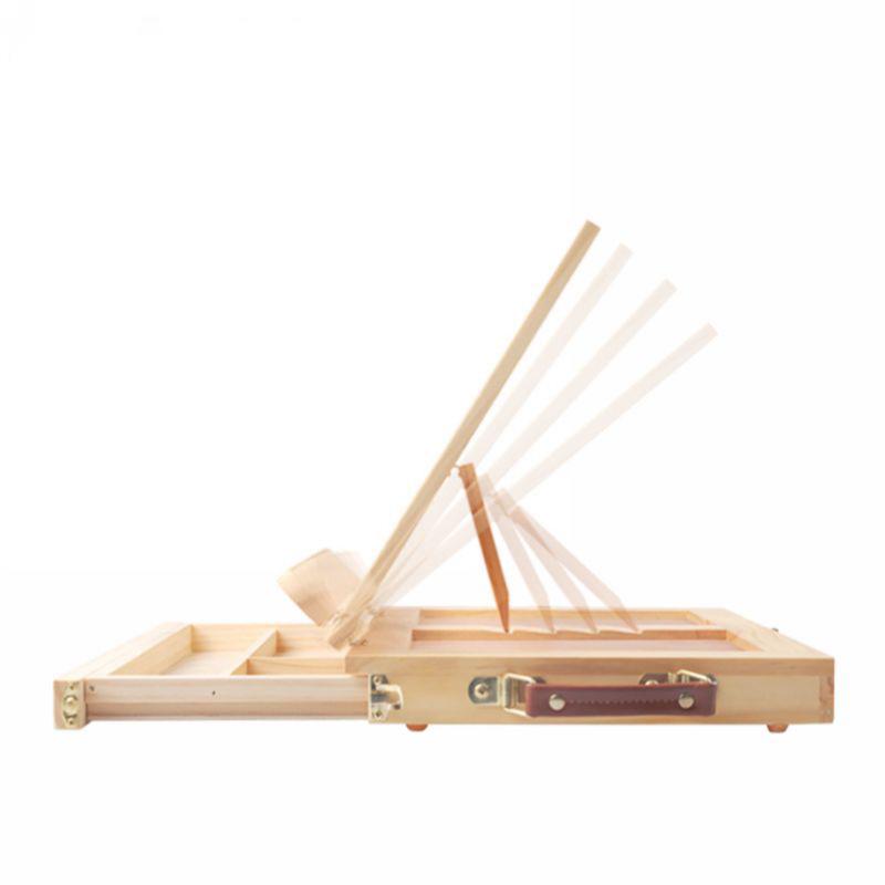 Folding Wooden Desktop Easel: Multifunctional Oil Painting & Sketching Box with Drawing Board