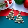 Colourful Zircon Christmas Tree Earrings For Women Sparkling Crystal Snowflake Elk Earring New Year Holiday Jewelry Gifts
