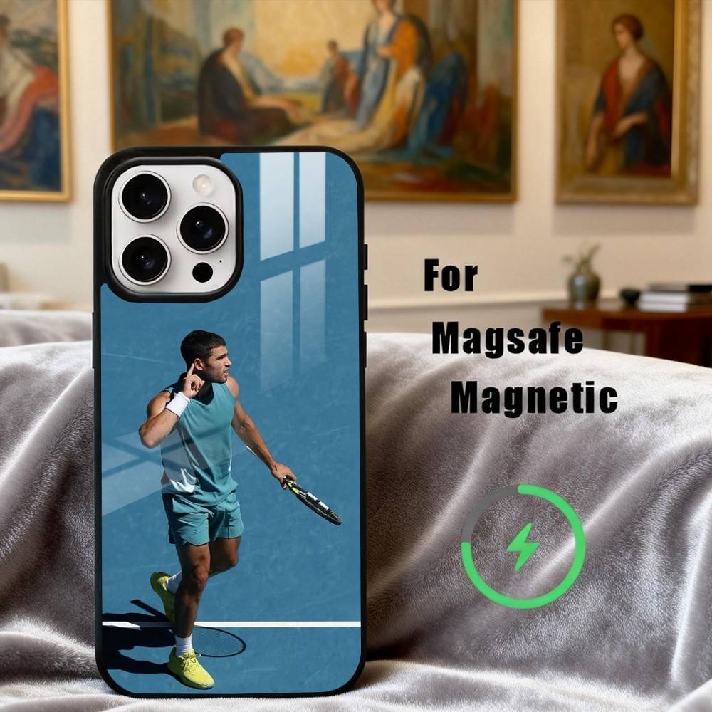 

Tennis champion C-Carlos A-Alcaraz Phone Case For iPhone17,16,15,14,13,12,11 Plus,Pro Max Magnetic For Magsafe Wireless Charging iPhone15PROMAX