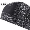 Hiking Headband Paisley Cooling Headscarf Cap Set, Sweat Wicking Adjustable Elastic Strap Bandana Straps Fit Breathable Hand Washable Headwrap Hat