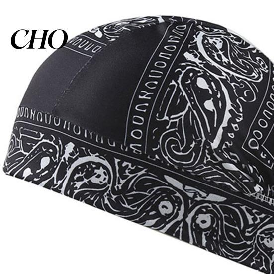 Hiking Headband Paisley Cooling Headscarf Cap Set, Sweat Wicking Adjustable Elastic Strap Bandana Straps Fit Breathable Hand Washable Headwrap Hat