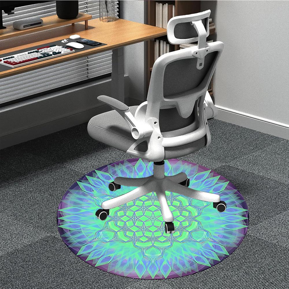 

1pc Kaleidoscope Pattern Chair Carpet for Office, Soft Comfortable Mat For Office, Living Room, Bedroom, Machine Washable Carpet yy251112113 80cm by 80cm