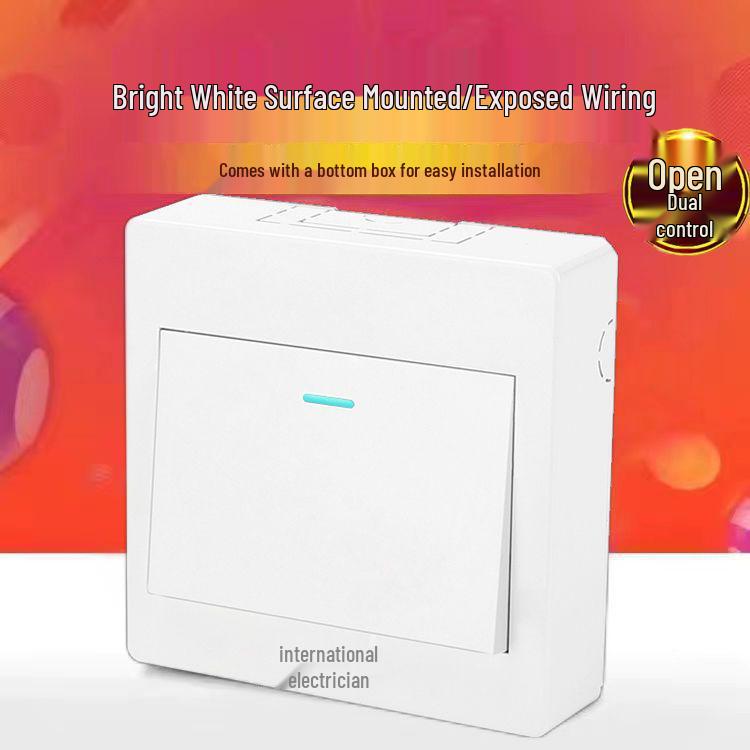 Ultra-Thin Surface-Mounted Single-Pole Switch & Socket Panel for Home Walls