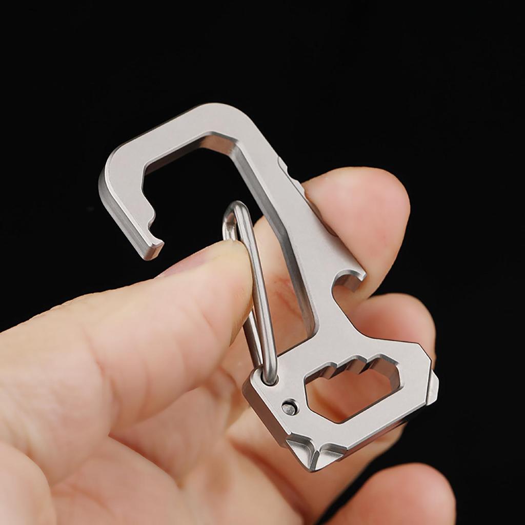 Titanlegering Midje Nyckelring Bilnyckelring Hänge Ultralätt Bärbar EDC Multi Utomhusverktyg för Korkskruv Skiftnyckel Skruvmejsel