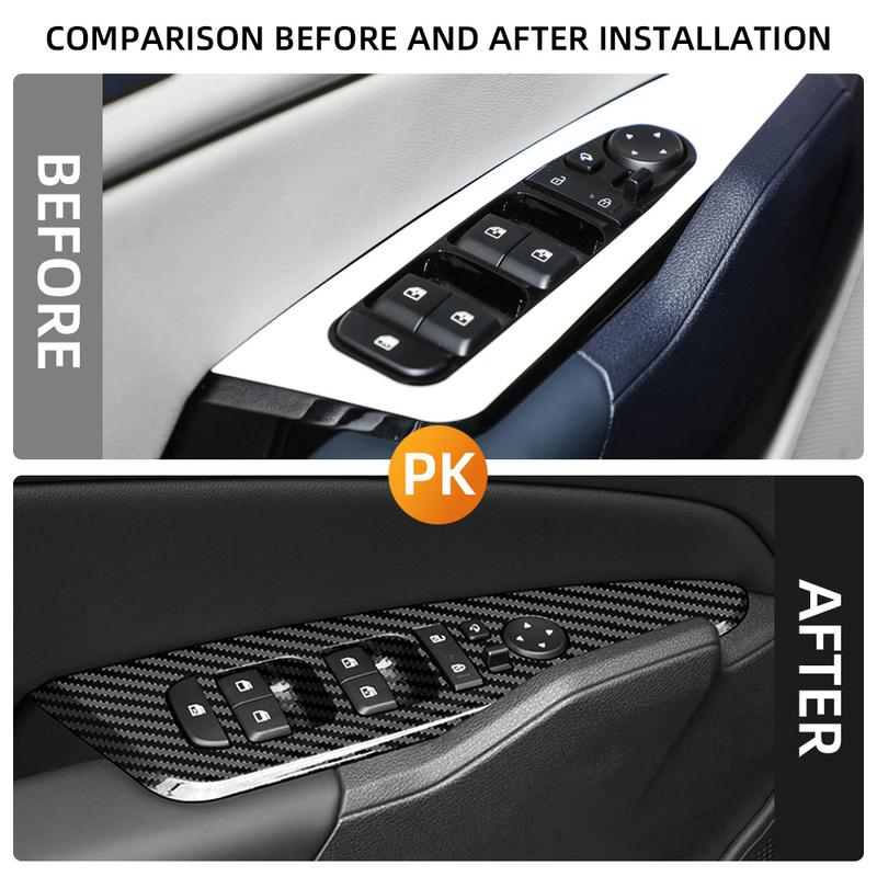 LHD For Kia Sportage NQ5   2024 4pcs Window Lifting Switch Panel Decorative Cover Carbon Fiber Sticker Interior Acc.