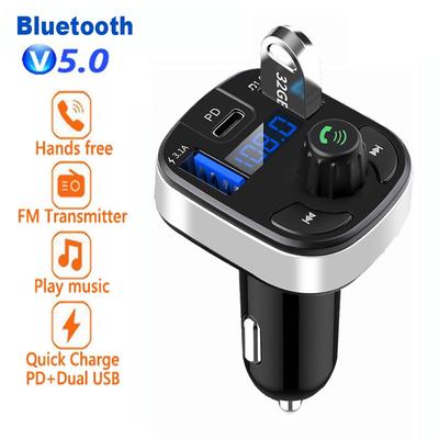 Bluetooth 5.0 FM vysielač do auta s dvojitým USB 3.1A rýchlonabíjačkou do auta LED MP3 modulátor prehrávač Bezdrôtový handsfree audio prijímač