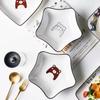 Ceramic Combination Plate Household Cute Cartoon Net Red Rectangular Plate Creative Fruit Rice Plate Square Bowl Tableware