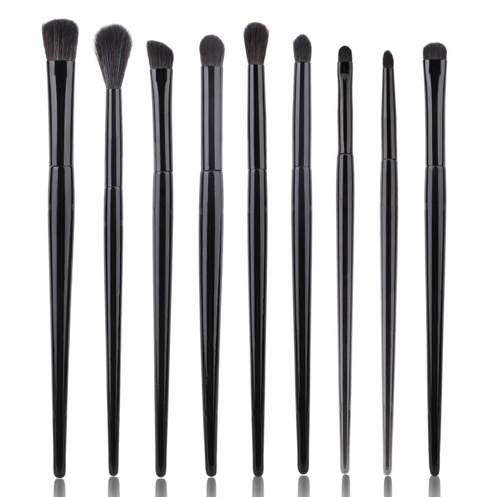 HMU Custom Logo 15pcs Professional All Black Make up Cosmetic Makeup Brushes, Makeup Brush Set With Logo