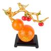 Resin Gourd Statue Good Luck Hand Painted Flat Bottom Chinese Feng Shui Gourd for Office Desktop