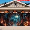 2D Banner 1 Piece, Halloween Devil Stick Castle and Jack-o '-lantern, Halloween and Fall Decorations, Halloween Decorations