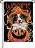 Artofy Welcome Halloween Australian Shepherd Dog Small Decorative Garden Ag, Jack O Lantern Pumpkin Yard Outside Decor Pet UUN