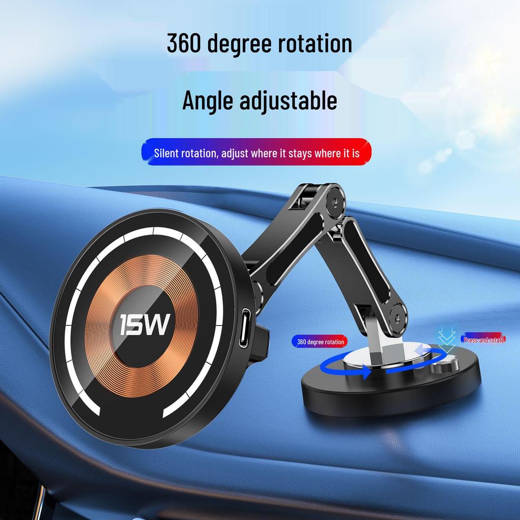 Foldable Magnetic Car Mount & Fast Charging Phone Holder with MagSafe Compatibility