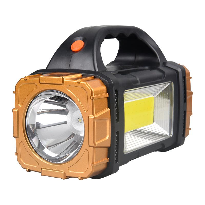 Solar Rechargeable Portable Searchlight Multifunctional Spotlights Outdoor LED COB Lighting Strong Light Flashlight