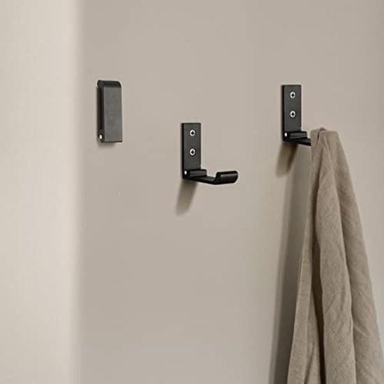 Wall-mounted hookFolding coat hangerWall hookCoat hookScrewWall hookWall-mountedHookWith screwsSet 5 (black)