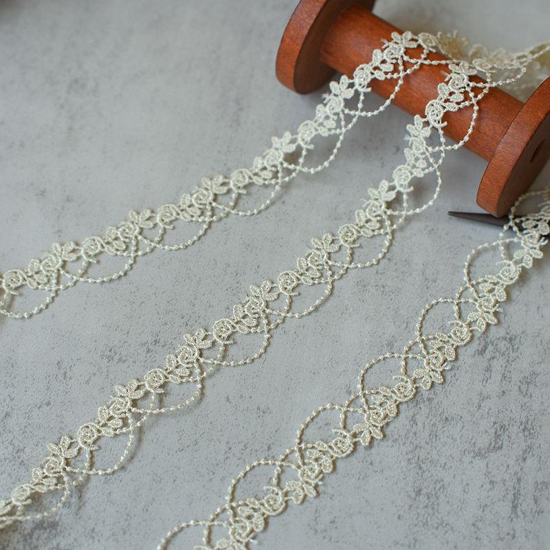 Colorful 2cm Floral Polyester Lace Trim for DIY Clothing Accessories