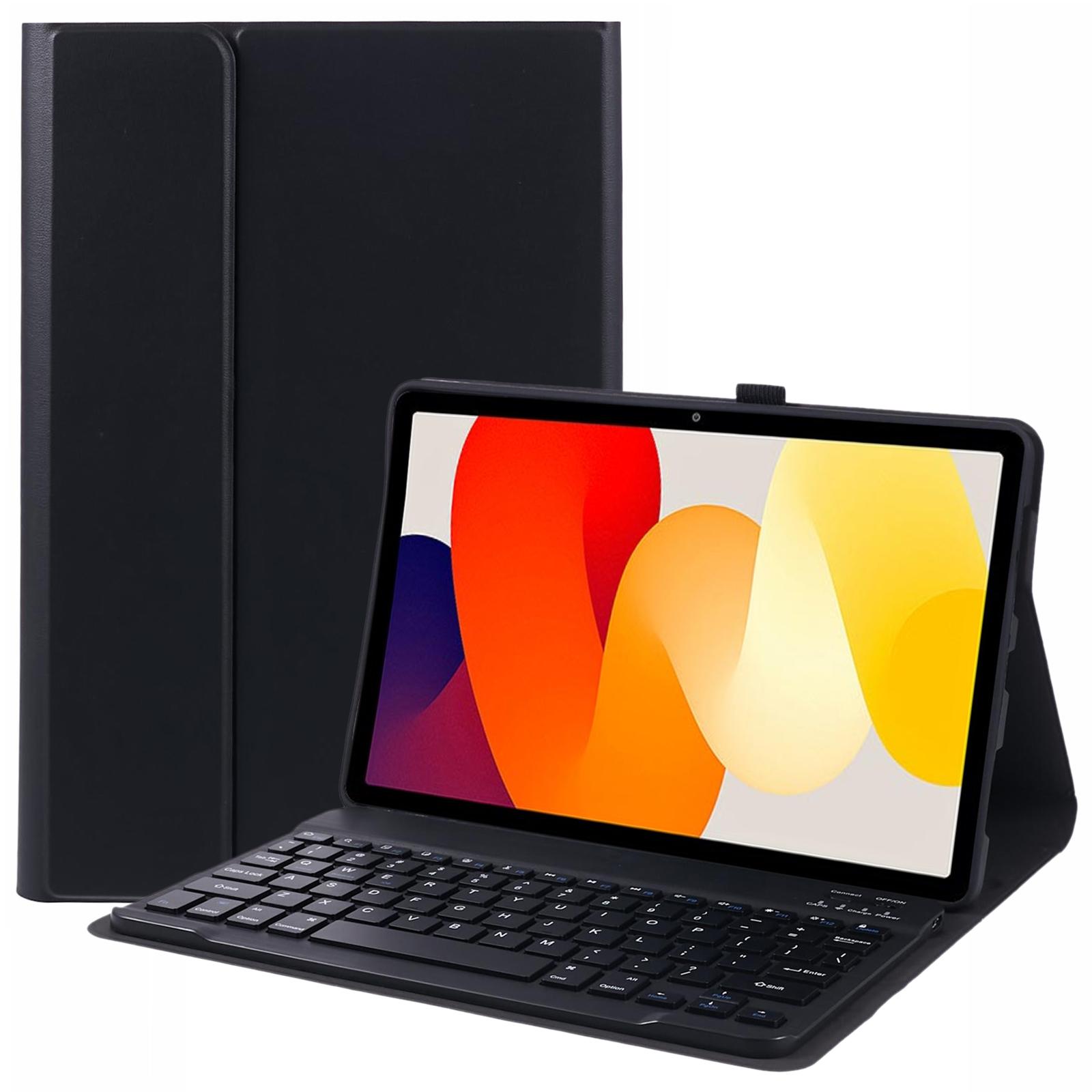 

SK-SE11 For Xiaomi Redmi Pad SE PU Leather Flip Tablet Case Cover with Detachable Bluetooth-compatible Keyboard Black