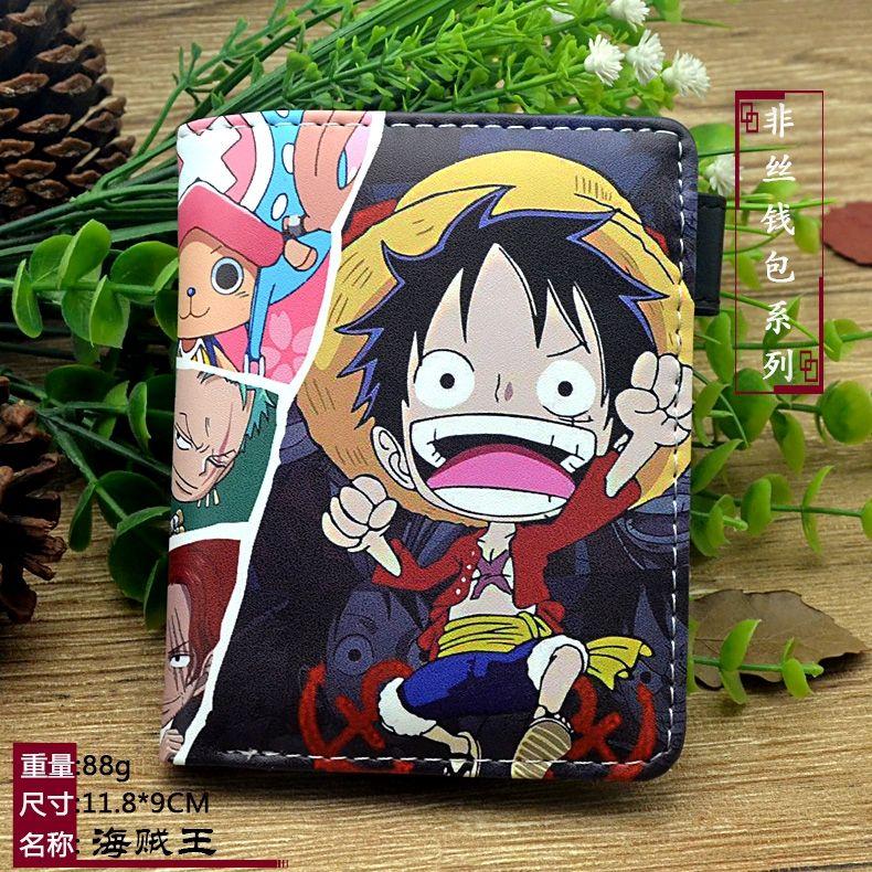 Anime One Piece Wallet Luffy Zoro Tony Tony Chopper PU Print Coin Purse Cartoon Kawaii ID Card Holder Short Wallet Kid Gifts