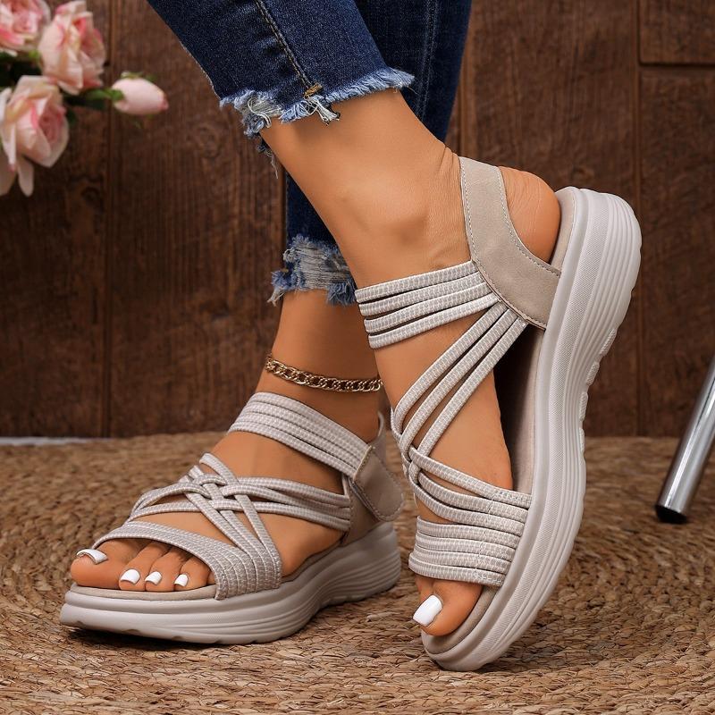 Flat bottom breathable women's new sandals summer woven hollow thick sole foot cover women's sandals