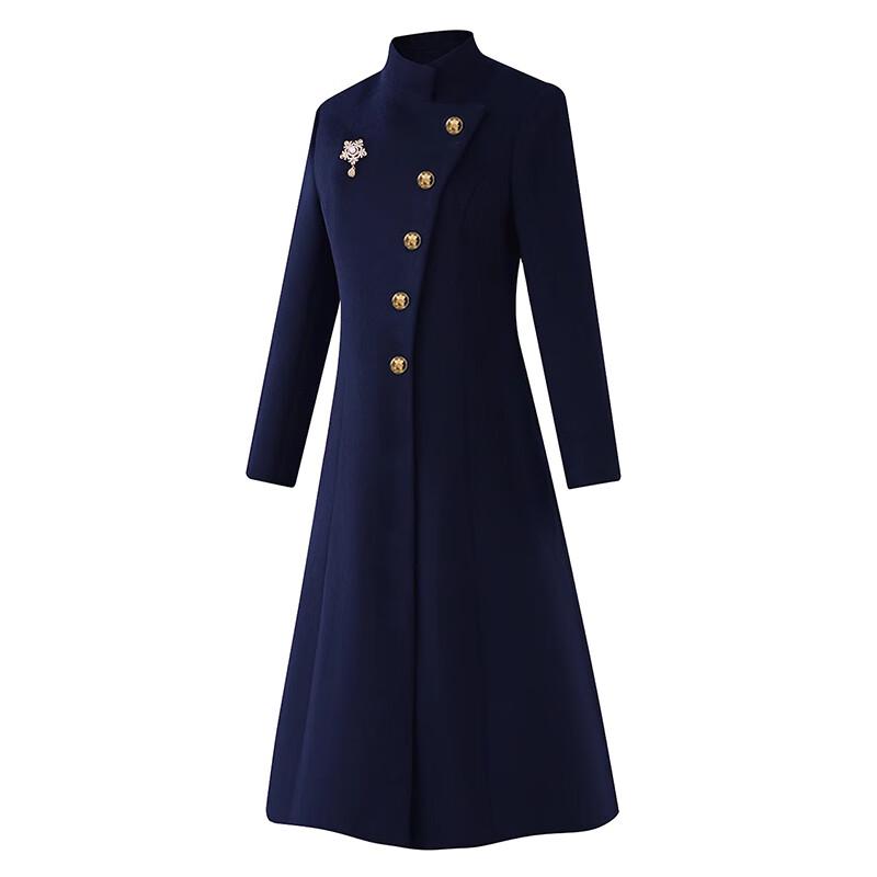 Tluoman Professional Women's A-line Wool Blend Winter Overcoat