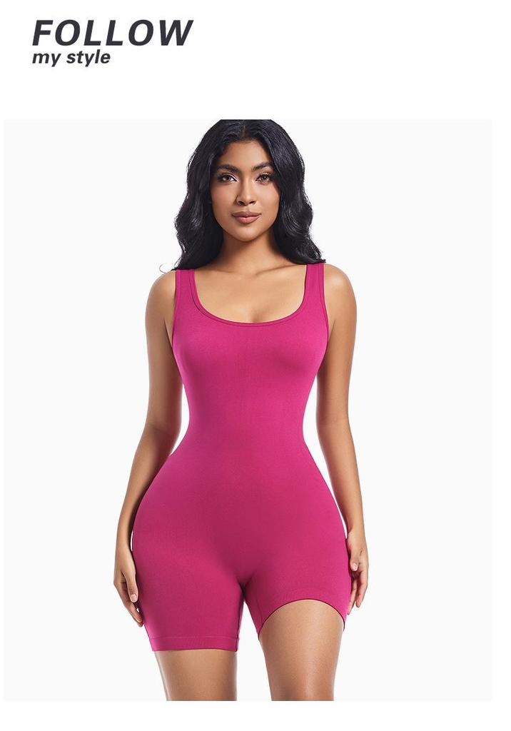 Women's Seamless Nude Bodysuit: Tight-fitting Yoga Wear for Fitness, Running, and Waist Slimming Sportswear.
