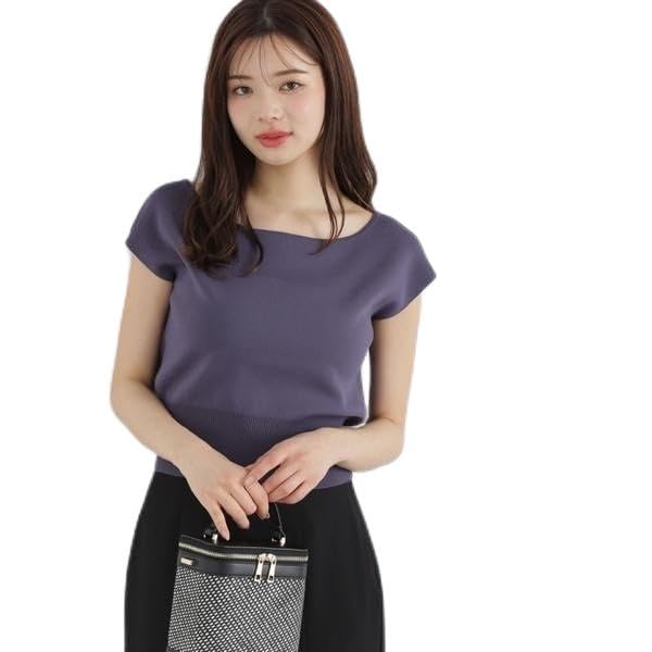 Proportion Body Dressing Navy Knit Sweater with Design Women's Décolleté