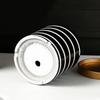 Nordic Black And White Striped Ceramic Flower Pot With Tray Round Potted Desktop Flower Arrangement Container Home Decorations