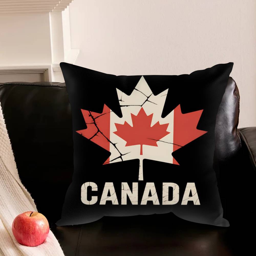 Maple Leaf Canada Flag Various Sizes Square Pillowcase For Car Home Bedchamber Decor