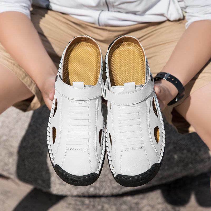38-48 Sandalias de Playa de Cuero de Verano para Hombre Talla Grande