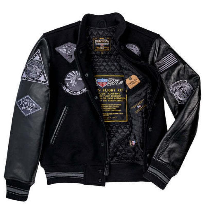 Air Force Pilot Leather Jacket Mens Tactical Stand Collar Daily Wear
