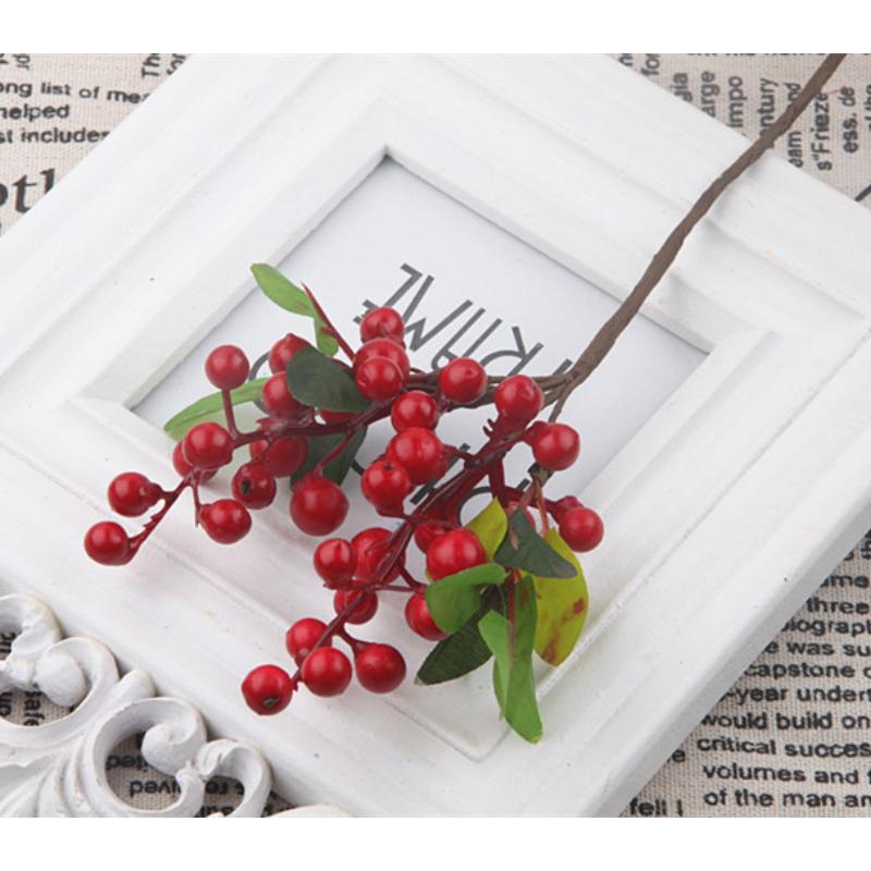 3Pcs Mini Artificial Berry Flower Christmas Fruit Fake Berry Simulation Foam Flower Decoration Wedding Family Table Arrangement