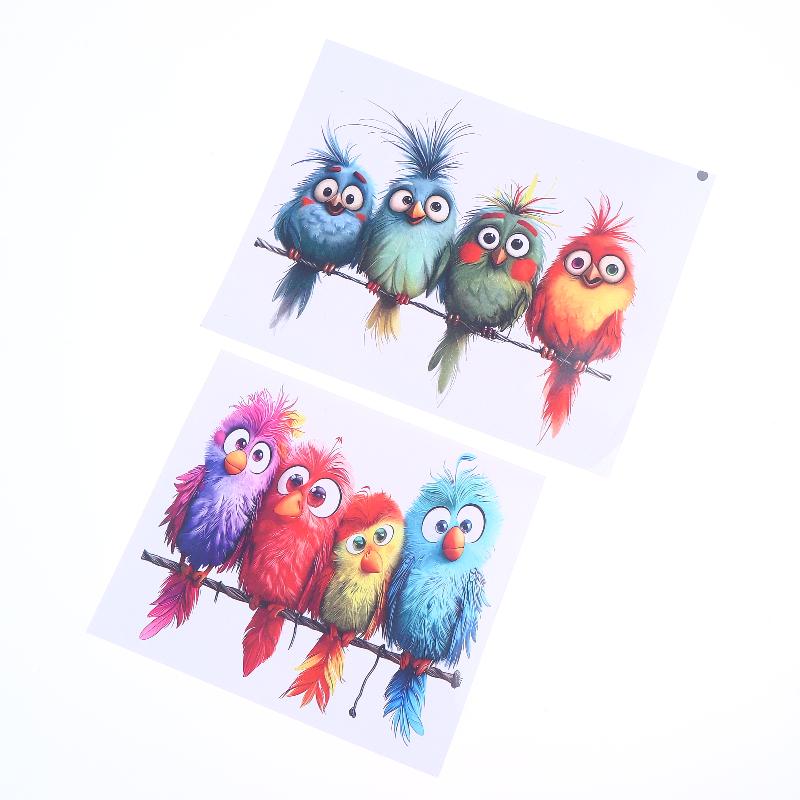 3Pcs Funny Bird Creative Glass Window Decorative Stickers For Windows Glass Wall Mirror Festival Home Decoration