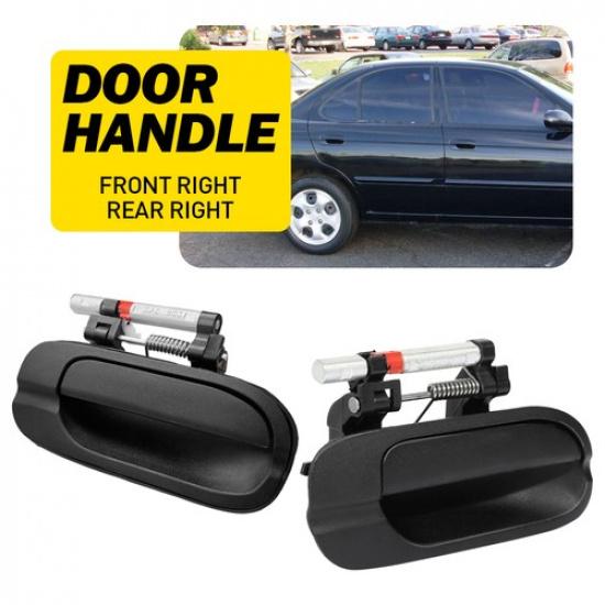 

2PCS Right Side Outside F&R Smooth Door Black For Handle Sentra 2000-2006 Nissan