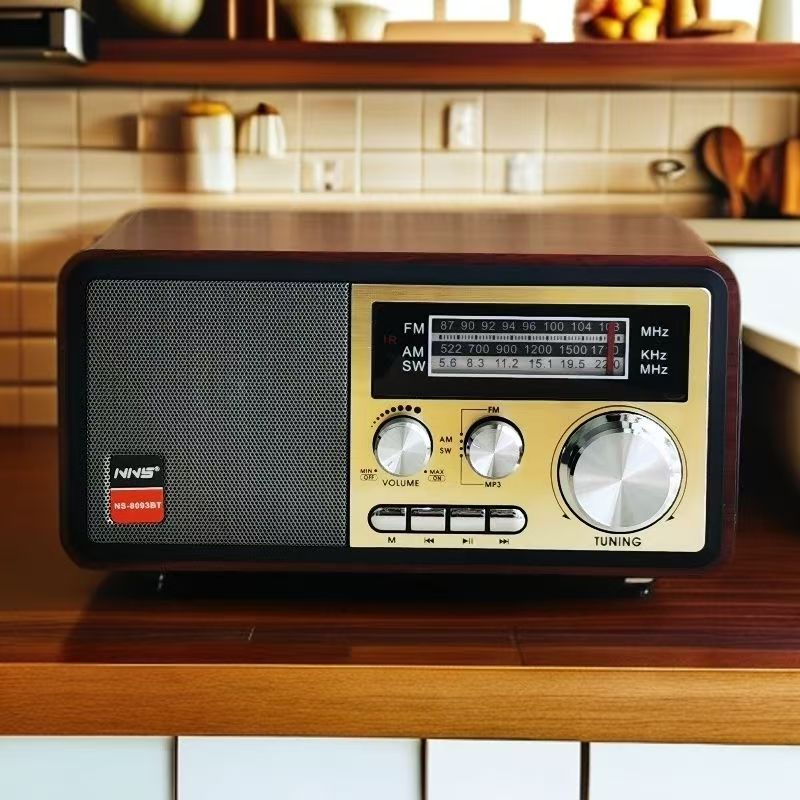 Hifi Bluetooth Speaker V5.4 Sound Retro Gramophone Style Radio 3-Band FM/AM/SW Radio Support TF Card/USB Fashion Design