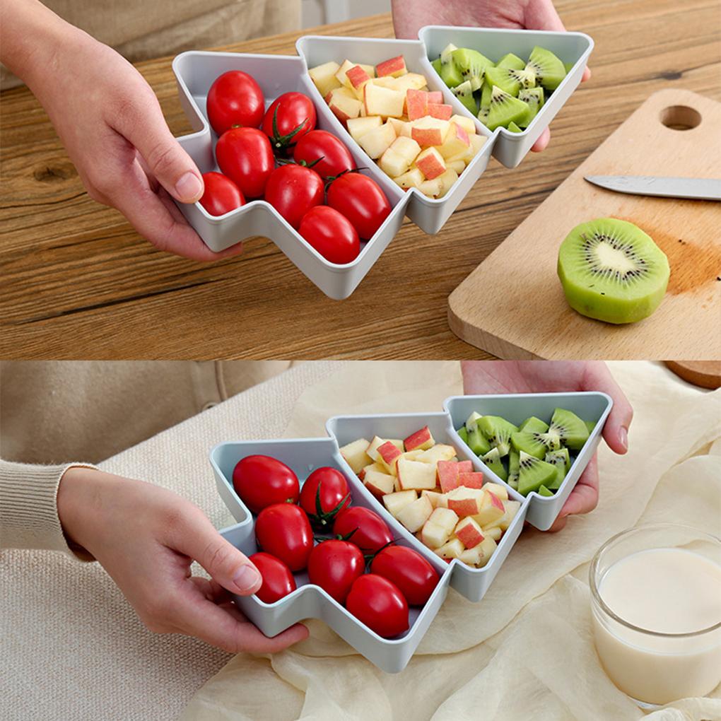 Christmas Tree Shaped Candy Snacks Tray Melon Forseeds Nut Bowl Durable Plastic Household Snack Tray