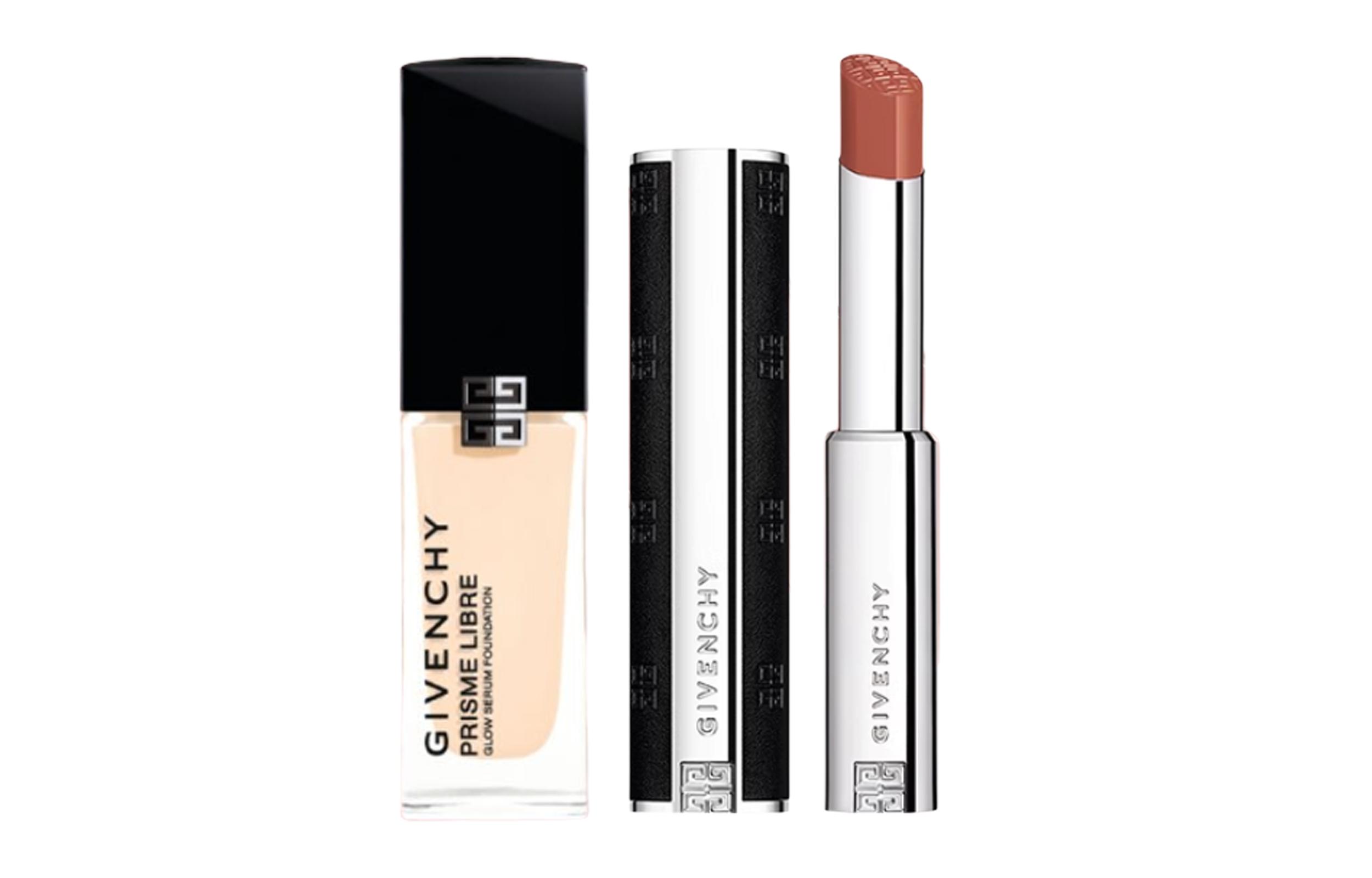 Givenchy Prisme Libre Foundation & Rose Perfecto Lip Balm Set #0.5N 30ml+#114 2.7g