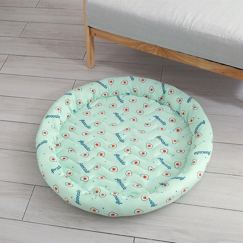 Cat Cooling Ice Silk Summer Bed - Lightweight and Round