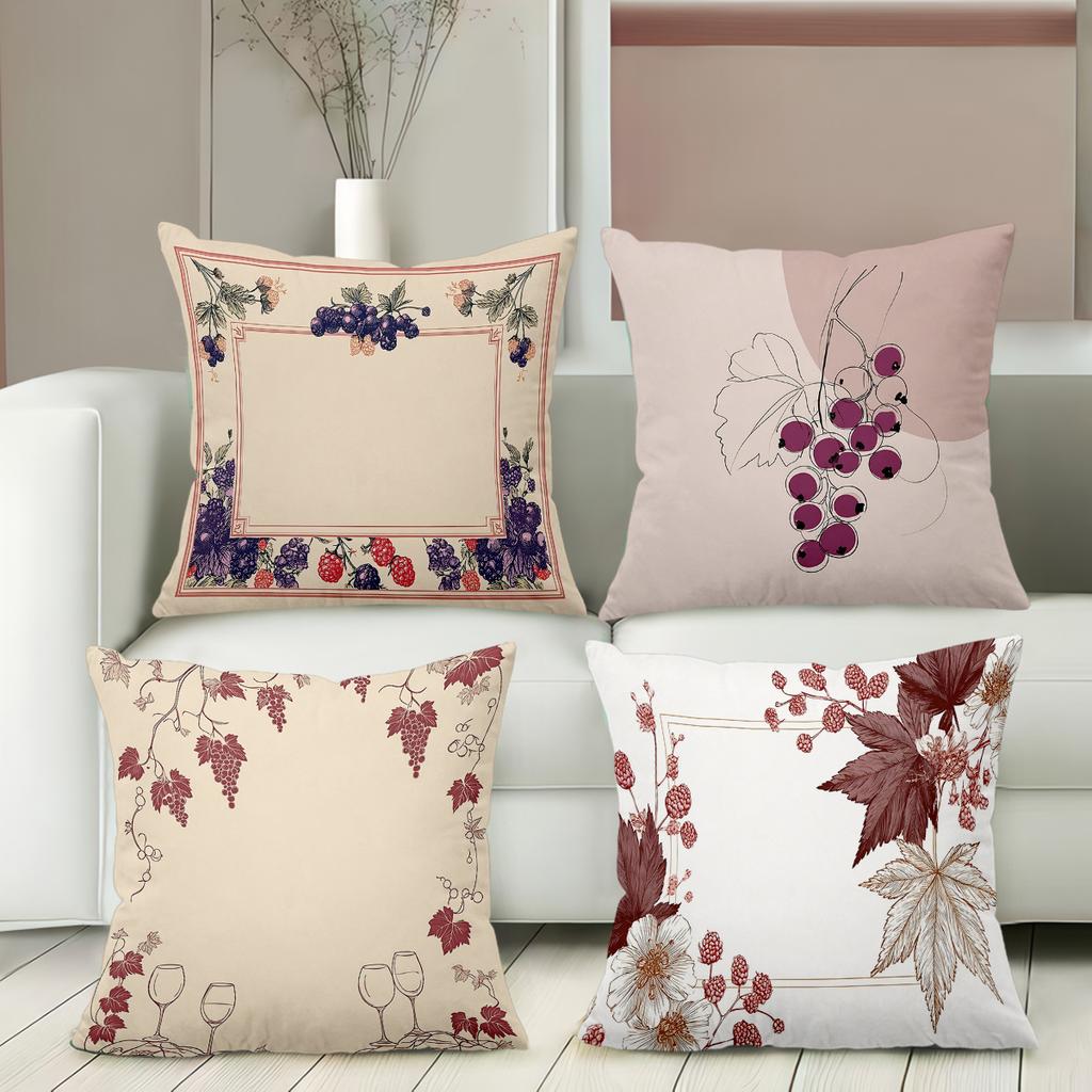 Floral Grape Pillow Set For Cozy Home Decor Polyester pillowcase, sofa decorative cushion cov Headboard Pillow