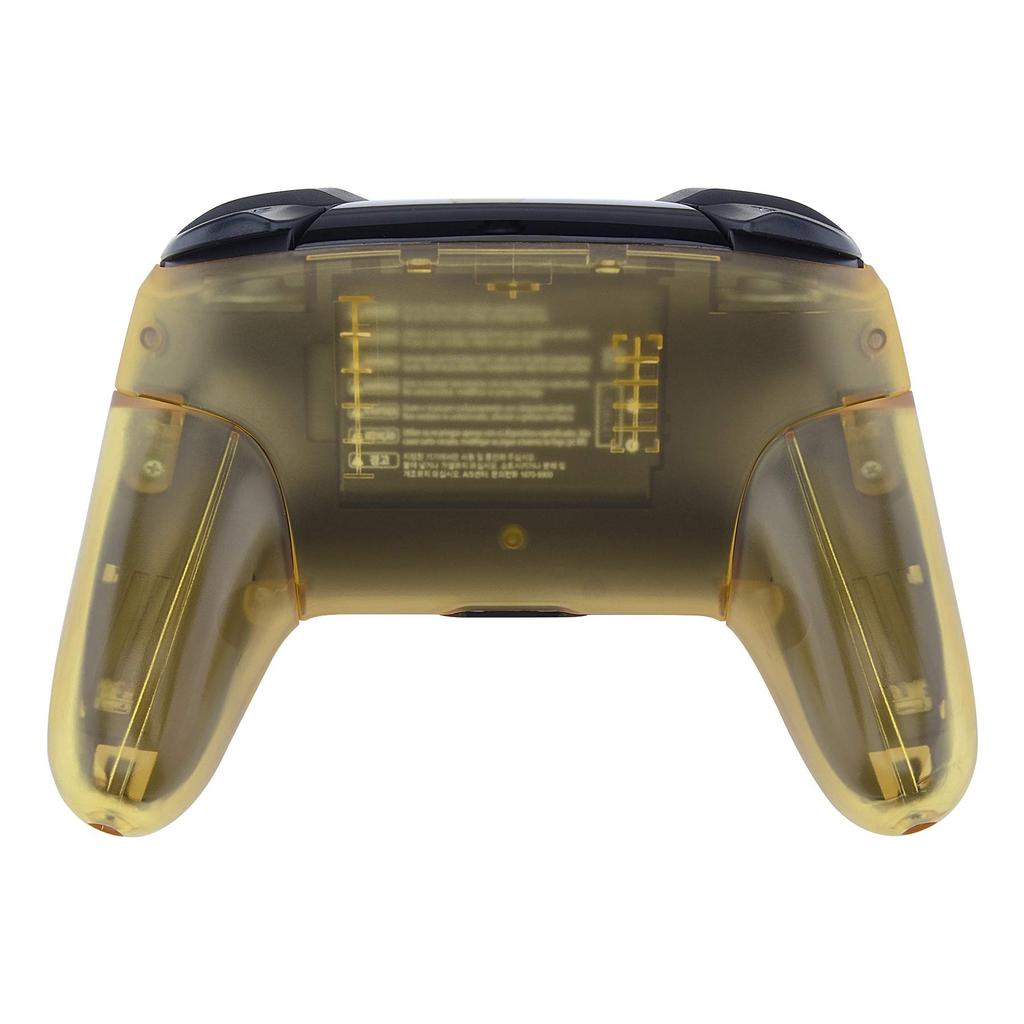 eXtremeRate Switch Pro Controller Clear DIY Replacement Grip Housing Case Cover for Switch Pro Controller Faceplate/Backplate Handle, [Amber Yellow]