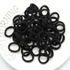 50 Stück/Los Schwarz Bunt Scrunchies Kaffee Rosa Gummiband Seil Stirnband Haargummis 3CM Weiß Elastische Haargummis Für Mädchen