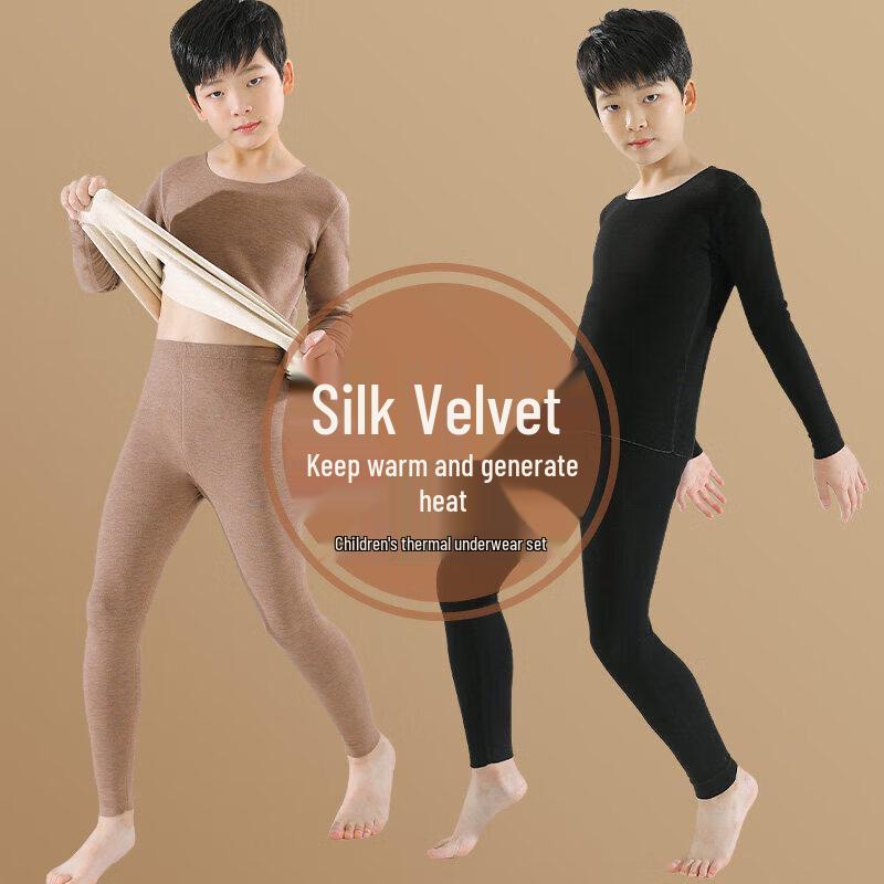 Moonkids Boys' Thermal Underwear Set - Fleece Lined Winter Base Layer